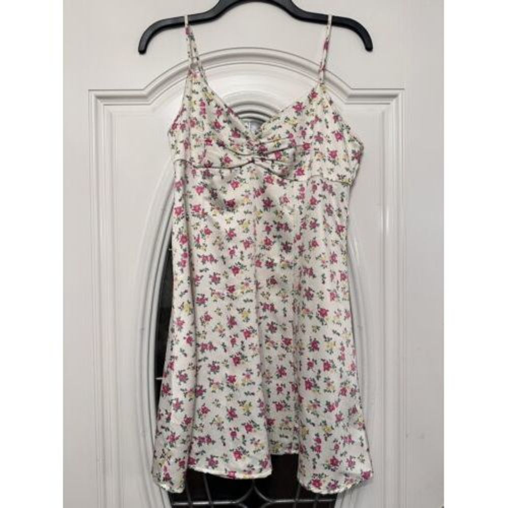 Aeropostale Mini Dress Medium White Ivory Pink‎ Floral Y2K